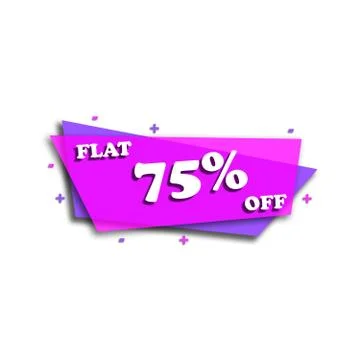 FLAT 75% OFF - PROMOTION LABEL - ADVERTISEMENT Stock Illustration