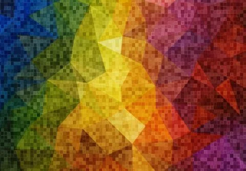 Flat Abstract 2D geometric colorful background Stock Illustration