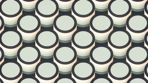 Flat abstract background of moving colorful cylinders. 3d render loop animation Stock Footage 201067163