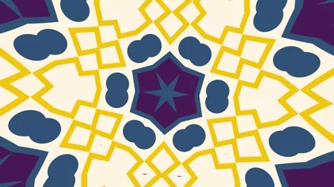 Flat abstract background with rotating mandala pattern — 2D kaleidoscope Stock Footage 333055393