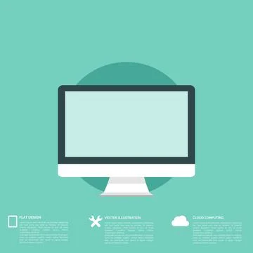 Flat abstract background with web icons. Interface symbols. Cloud computing Stock Illustration