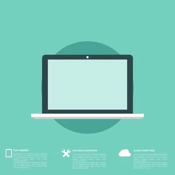 Flat abstract background with web icons. Interface symbols. Cloud computing Stock Illustration