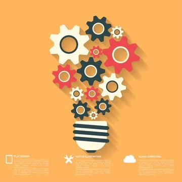 Flat abstract background with web icons. Interface symbols. Cloud computing イラスト素材