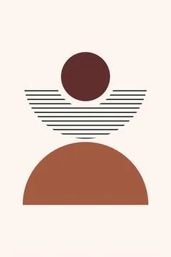 Flat abstract boho geometric background Stock Illustration