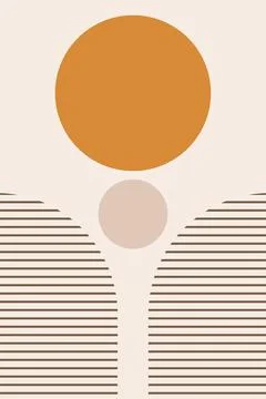 Flat abstract boho geometric background Stock Illustration