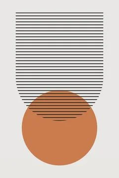 Flat abstract boho geometric background Stock Illustration