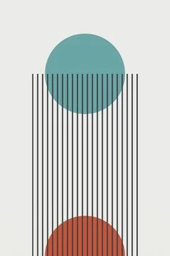 Flat abstract boho geometric background Stock Illustration