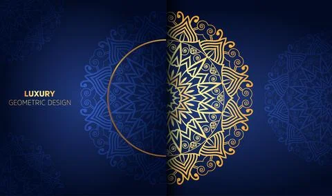 Flat abstract creative new gradient blue color mandala background design Illustrazione stock