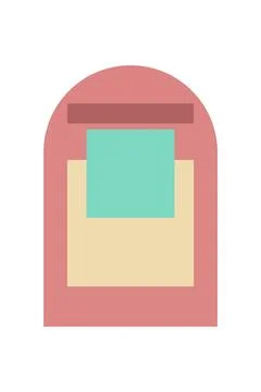 Flat abstract geometric shape art background Stockfoto's