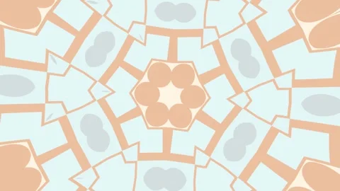 Flat abstract kaleidoscope mandala pattern — looping hexagonal geometry Stock Footage 333055501
