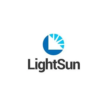 Flat Abstract Light Sun Spotlight logo design Stock Illustration