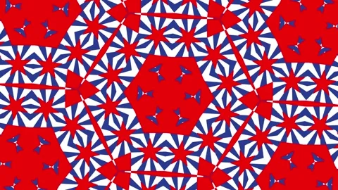 Flat abstract mandala pattern with star kaleidoscope symmetry — dynamic hexagons Stock Footage 333071076