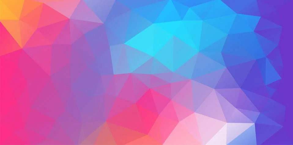 Flat abstract multicolor geometric triangle wallpaper Stock Illustration
