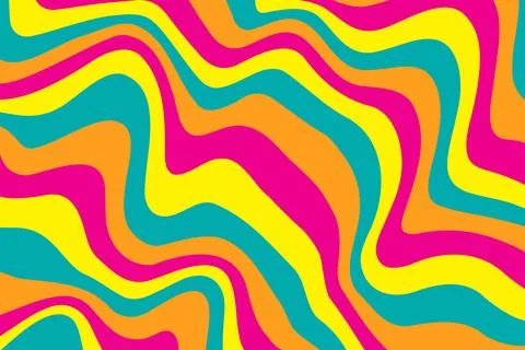 Flat abstract psychedelic groovy background. Stock Illustration