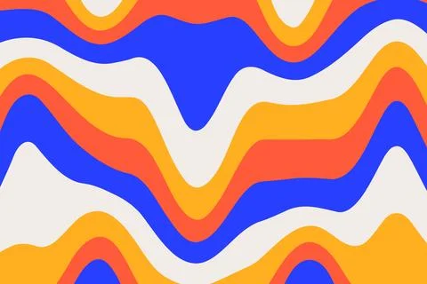 Flat abstract psychedelic groovy background. Stock Illustration