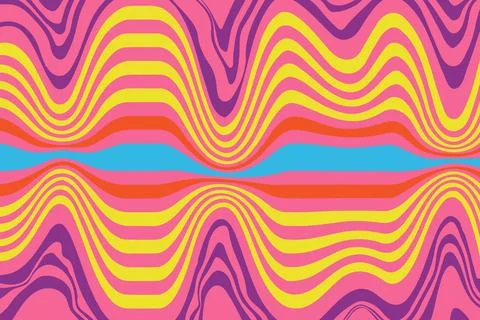 Flat abstract psychedelic groovy background. Stock Illustration