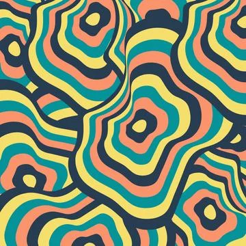 Flat abstract psychedelic groovy background. Stock Illustration