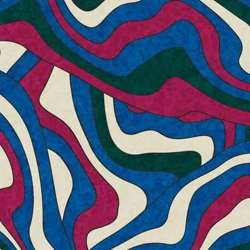 Flat abstract psychedelic groovy background. 库存插图