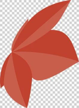 Flat abstract red triangles are radiating from center on transparent background Stock Illustration