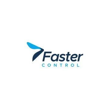 Flat Abstract Simple Faster Control logo design Stock Illustration
