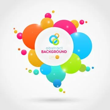 Flat abstract vector colorful circles background Stock Illustration