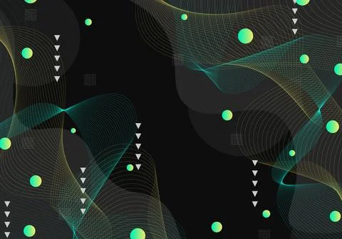 Flat abstract wave lines background. Vector illustration. Stock Illustration