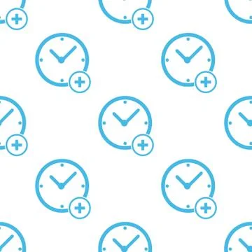 Flat add time pattern Stock Illustration
