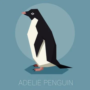 Flat Adelie penguin Stock Illustration