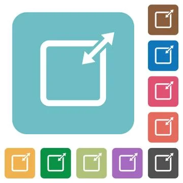 Flat adjust item size proportionally icons Stock Illustration