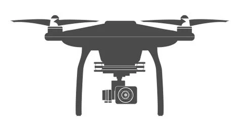 Flat aerial drone with a camera Stock Illustration