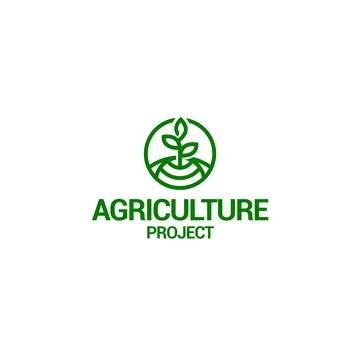 Flat AGRICULTURE PROJECT Plants Leaf logo design Stock Illustration