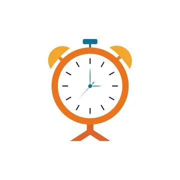 Flat alarm clock icon symbol vector Illustration. Stock Illustration