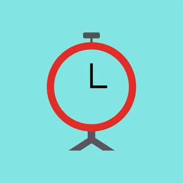 Flat alarm clock icon symbol vector Illustration. Stock Illustration