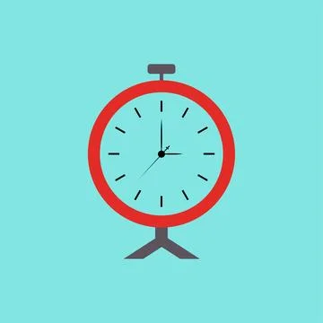 Flat alarm clock icon symbol vector Illustration. Stock Illustration