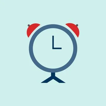 Flat alarm clock icon symbol vector Illustration. Stock Illustration