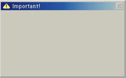 Flat alert dialog is floating on transparent background showing warning triangle Stock Illustration