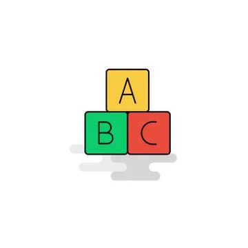 Flat Alphabets blocks  Icon. Vector Stock Illustration