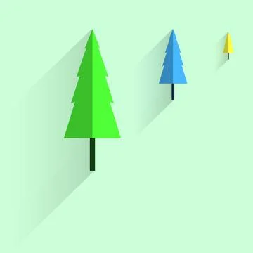Flat and minimal tree design with different color vector design Stock Illustration