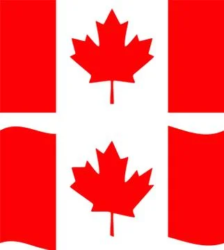 Flat and waving Canada Flag. Vector Stock Illustration