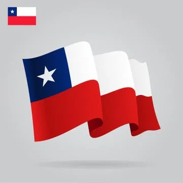 Flat and waving Chile Flag. Vector Stock Illustration