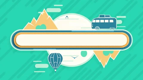 Flat Animated Background Tourism and Travel Stock Footage 136509897