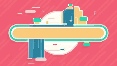 Flat Animated Background Waterfall Stock Footage 136509282