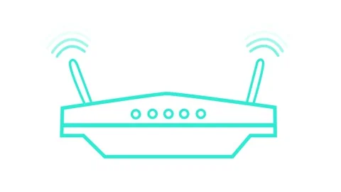 Flat Animated Minimal Router Sending Out Network Wave Signals Stock Footage 316716799