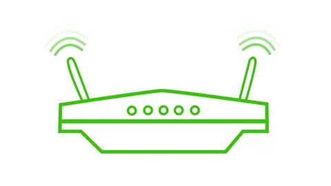 Flat Animated Minimal Router Sending Out Network Wave Signals Stock Footage 316716808