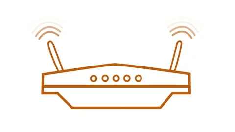 Flat Animated Minimal Router Sending Out Network Wave Signals Stock Footage 316716817