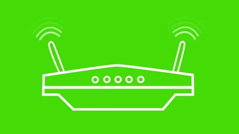 Flat Animated Minimal Router Sending Out Network Wave Signals Stock Footage 316716826