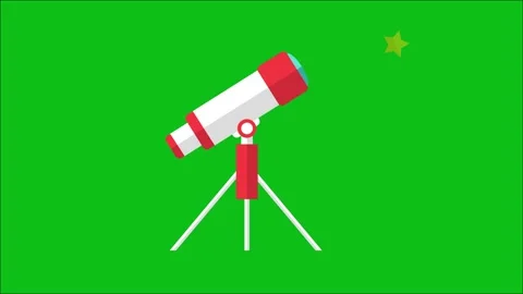 Flat Animated Space Exploration Elements and Solar System Loop Stock Footage 345923288
