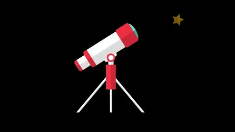 Flat Animated Space Exploration Elements and Solar System Loop Stock Footage 345923293
