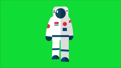 Flat Animated Space Exploration Elements and Solar System Loop Stock Footage 345923440