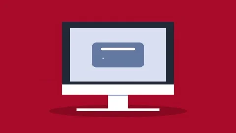 Flat animation of computer screen entering secret password digits for secur.. Video stock 333807473